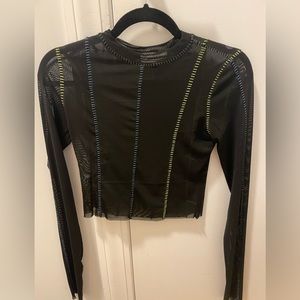 Sheer Danielle Guizio shirt with stitching